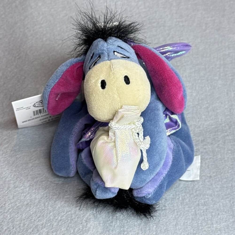 Eeyore Sugar Plum Fairy The Disney Store Bean Bag 7" Plush Stuffed Toy Wings